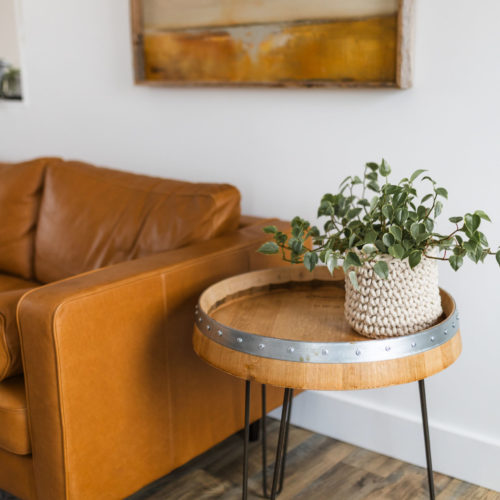 wine barrel head table