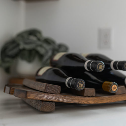 Table top wine rack made from California wine barrels