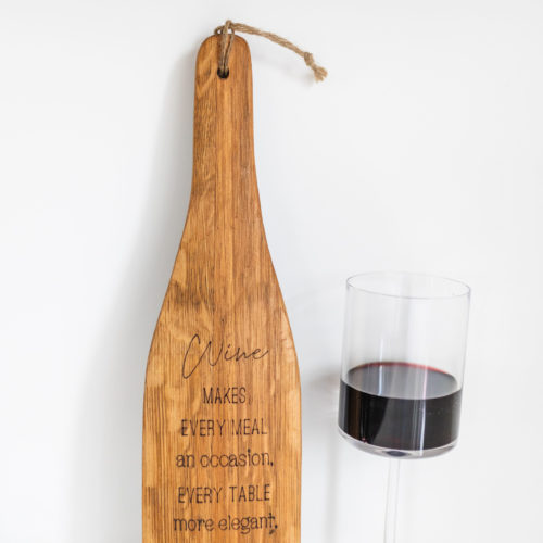WINE BARREL SMALL CHEESE PADDLE