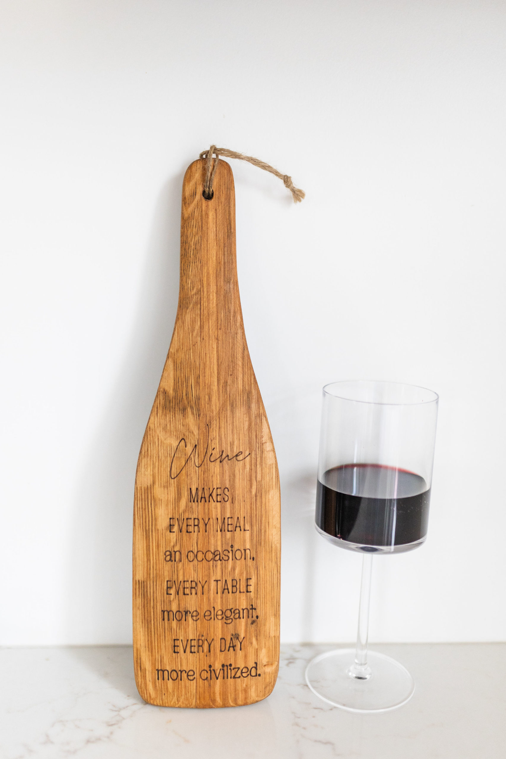 WINE BARREL SMALL CHEESE PADDLE